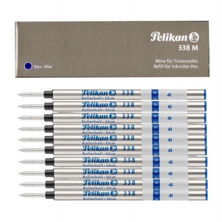 Pelikan tollbetét készlet, 10 db, kék, M vastagságú, 11,1 cm