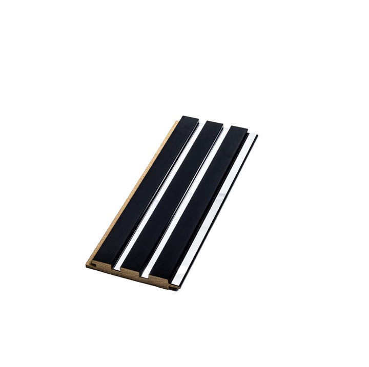 Riflaj Decorativ Mdf Black & Silver Mirror 280x12, 1x1, 8 cm