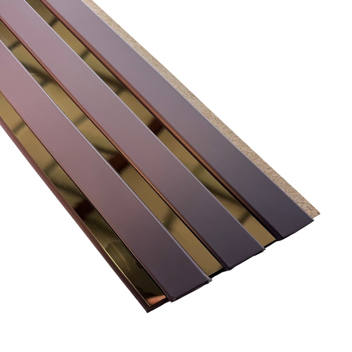 Riflaj Decorativ MDF Burgundy & Auriu 280x12, 1x1, 8 cm
