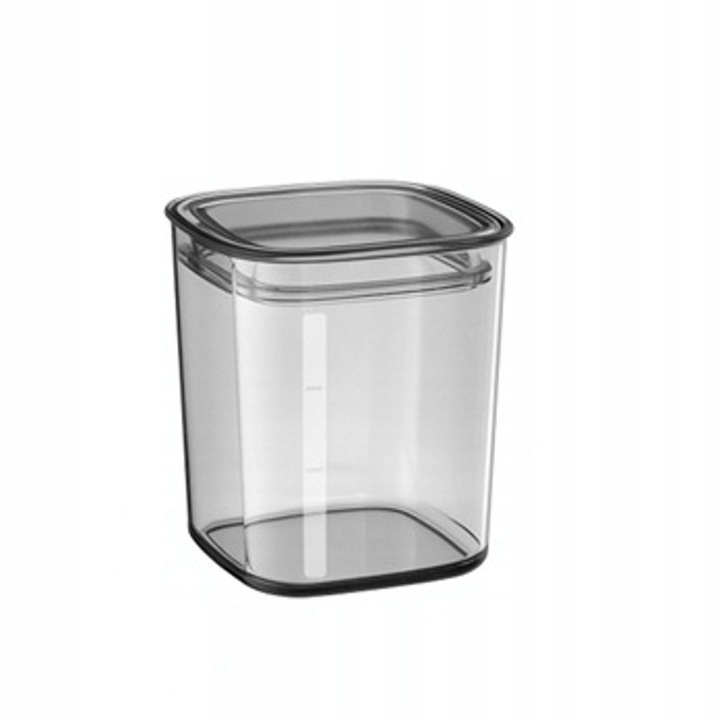 Recipient bucatarie Practic 0,6 L pentru produse vrac, plastic transparent, capac etans cu sigiliu, ideal pentru faina, orez, paste si cereale