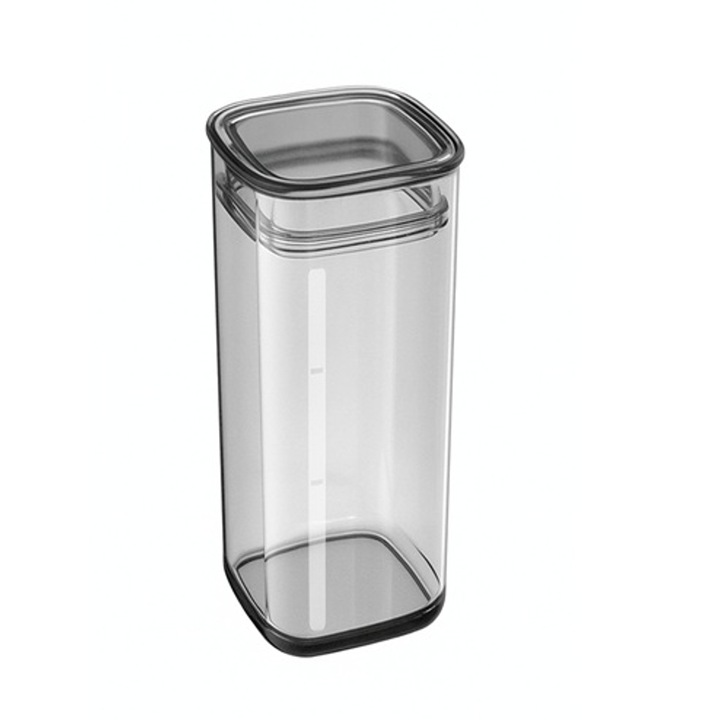 Recipient bucatarie Practic 1,5 L pentru produse vrac, plastic transparent, capac etans cu sigiliu, ideal pentru faina, orez, paste si cereale