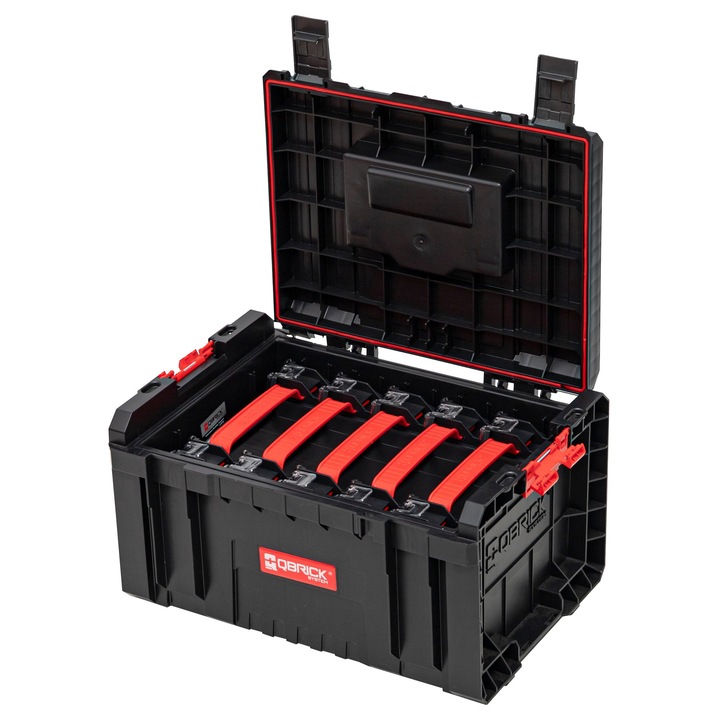 Set Cutie Scule Qbrick System PRO Toolbox 2.0 + 5 Organizere Multi, rezistență la apă și praf, dimensiuni compacte