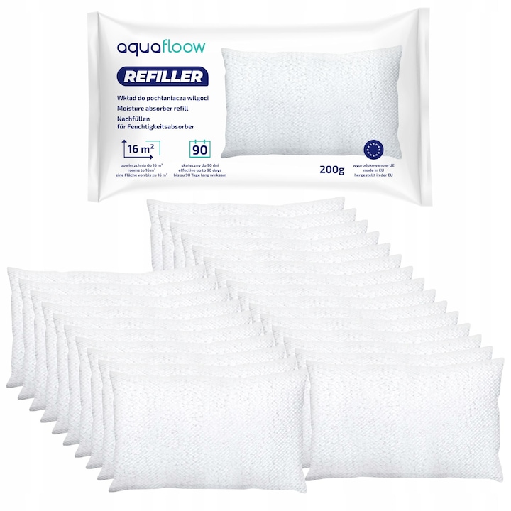 Absorbant de umiditate Wessper P2 Humifill, set complet 2L + 6 rezerve 500g, pentru 40 m, design modern