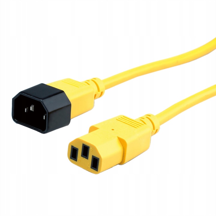 Cablu alimentare Roline IEC C14-C13 galben 0.8m
