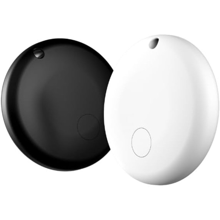 Air Tracker Tags-2 pachete de localizare articole, YDCY™, Bluetooth Tracker, Key Finder, Smart Tag pentru Android si iOS, functioneaza cu Apple Find Me si Google Find Center (Alb-negru (pachet de 2), disponibil pentru Android si iPhone)