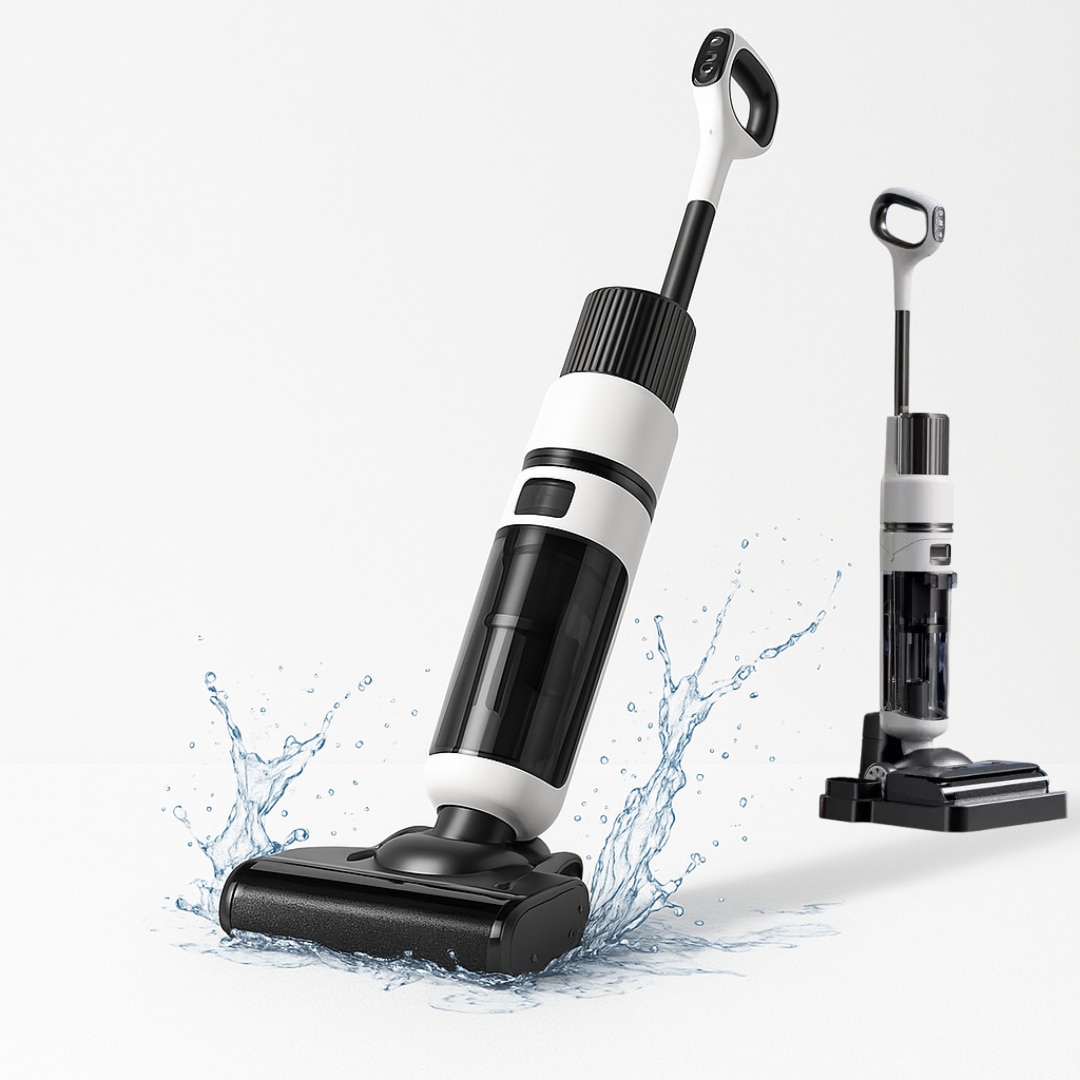 Aspirator Vertical cu Spalare Macvi® OZ01 Pro Fara Fir Autocuratare, Dezinfectare Apa, Putere 12000Pa, Autonomie 60 Min Ecran LED 2 Rezervoare