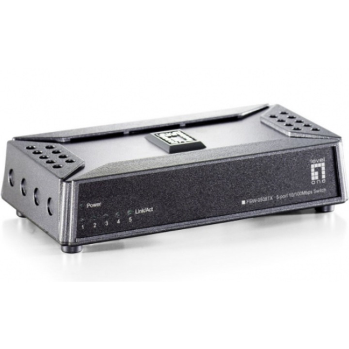 Switch 5 porturi LevelOne FSW-0508TX, fără management