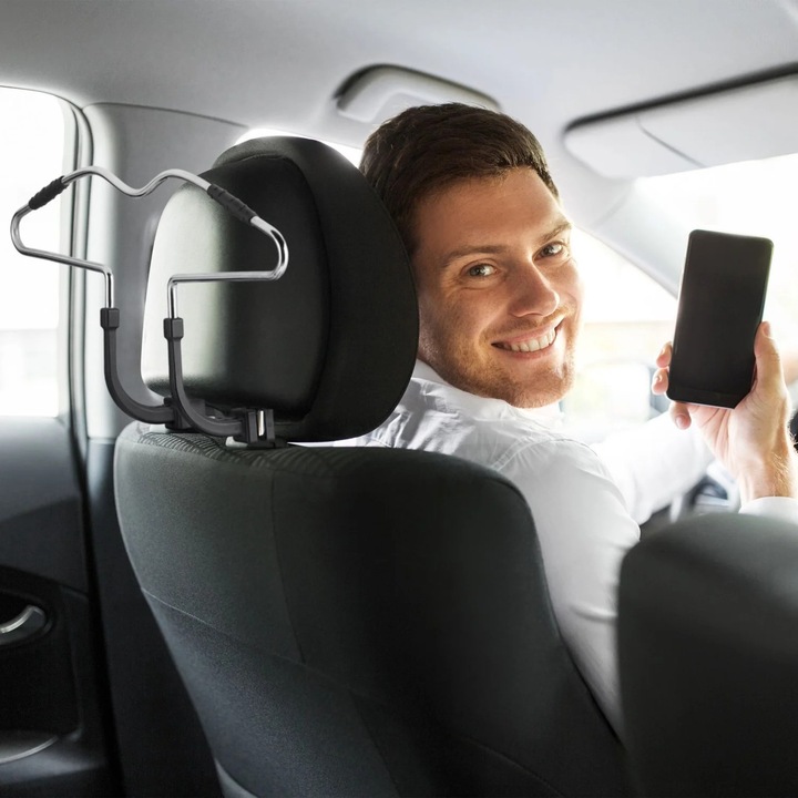 Autó vállfa tartók, 2 darabos készlet, Northix, gyűrődésmentes, fekete