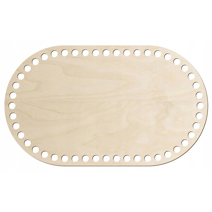 Ovális fa kosáralap, SMX Design, 27x16cm, 6mm, környezetbarát