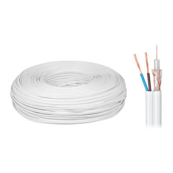 75 ohmos koaxiális kábel, 100m, Cu-Cu, 2x0.5mm