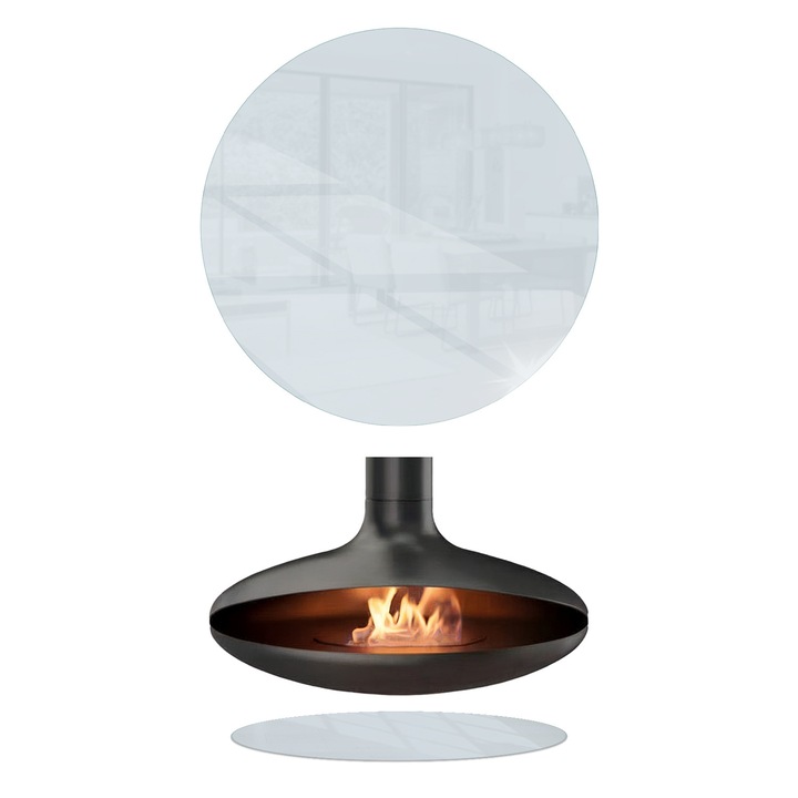 Placă de sticlă rotundă, Coloray, transparentă, securizată, fi80 cm, protecție podea