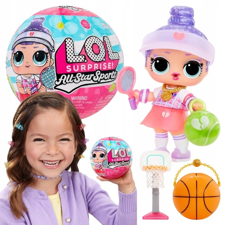 Комплект спортна кукла L.O.L. Surprise All Star Sports с 6 аксесоара, многоцветна, 10x10.2x10.5см, тегло 0.1кг, възраст 5 години