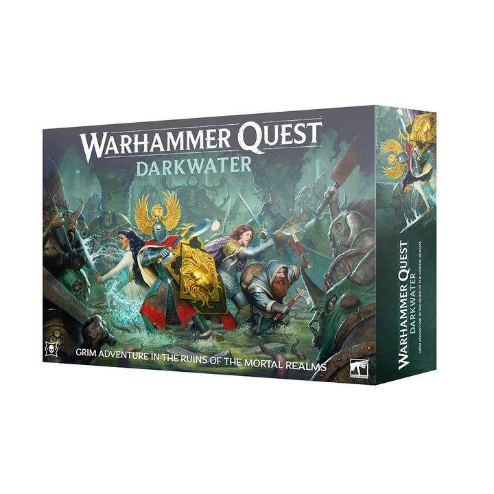 Warhammer Quest: Darkwater, настолна игра, кооперативна, за възрастни, 49 миниатюри, размери според съдържанието