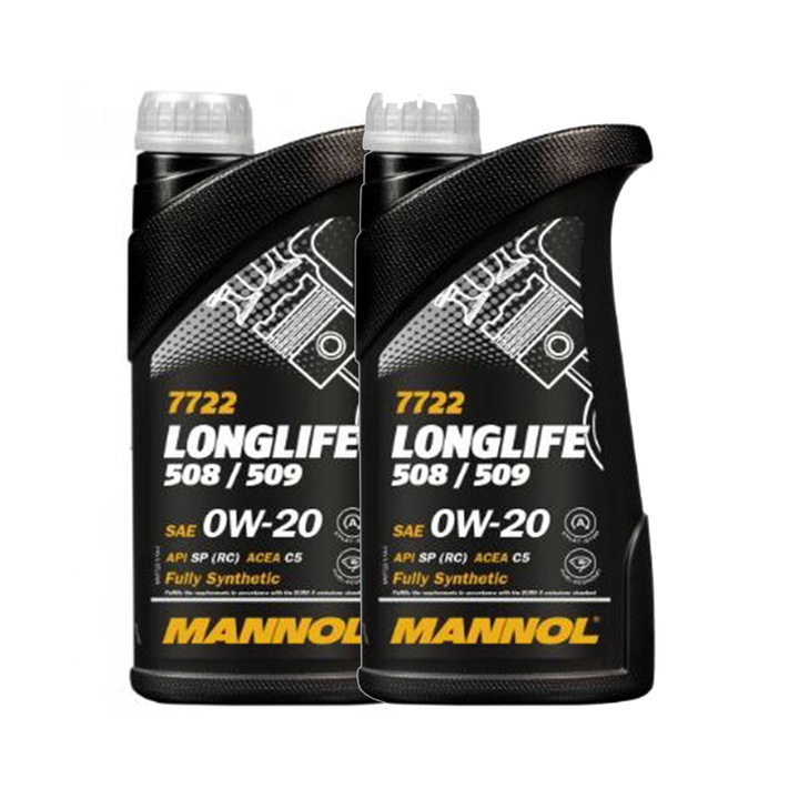 Pachet 2 litri Ulei Mannol Longlife 0W20 - Omologat VW 508 00 / 509 00, Porsche C20