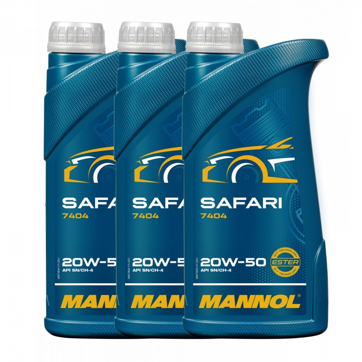 Pachet 3 litri Ulei Motor MANNOL Safari 20W50 - Semi-Sintetic, Protectie Motoare Uzate/Conditii Dificile