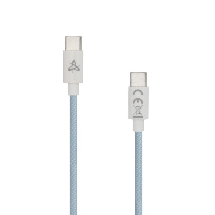 Кабел Type C / USB C към Type C / USB C, 60W, син, 1м