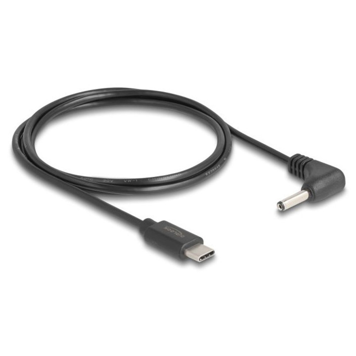 Cablu de alimentare USB Type-C la DC 3.5 x 1.35 mm unghiular 1,5m, DeLock, negru
