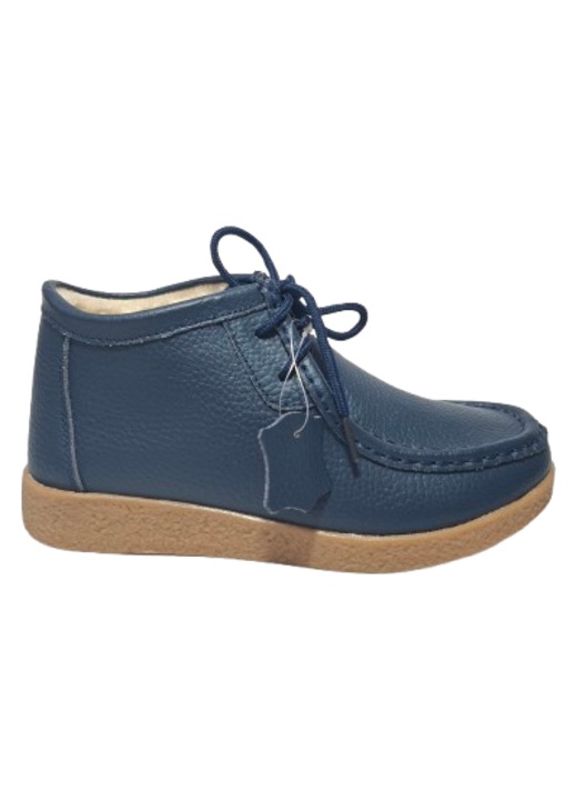 Ghete dama piele naturala casual, bleumarin, Botinelli, Bleumarin