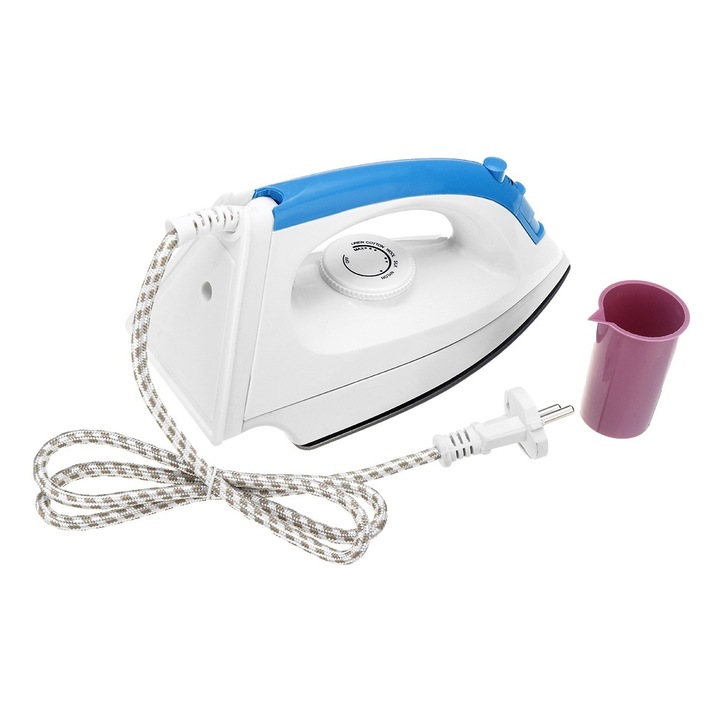Fier de călcat cu aburi ISSNW SR-808, 1200W, alb-albastru, dimensiuni 25x11x12, 5cm, set complet