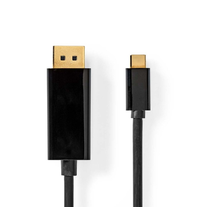 Кабел USB-C към DisplayPort 2 м, Nedis, Ultra HD 4K, Черен
