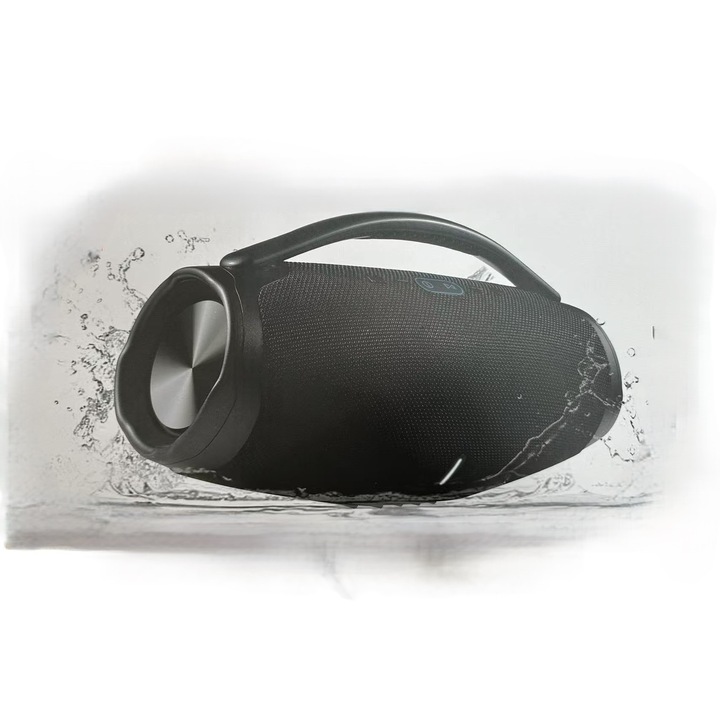 Boxa Bluetooth wireless, design portabil, transmisie Bluetooth V5.2 stabila, potrivita atat pentru utilizare in exterior, cat si in interior, volum puternic si bas profund