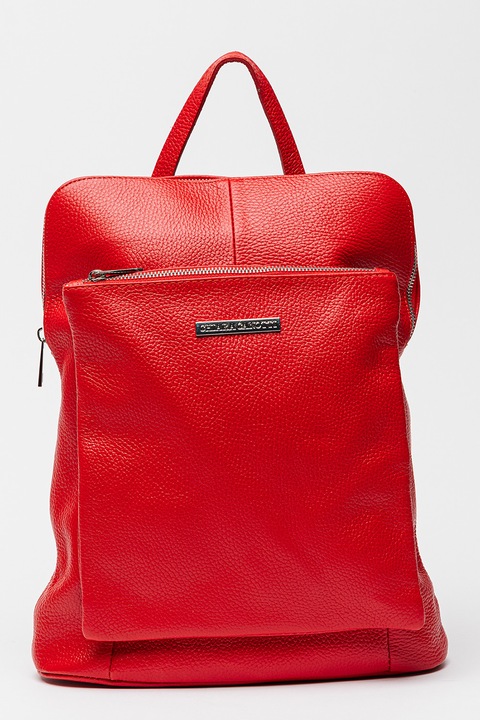 Chiara Canotti, Кожена конвертируема раница с джобове с цип, Тъмночервен