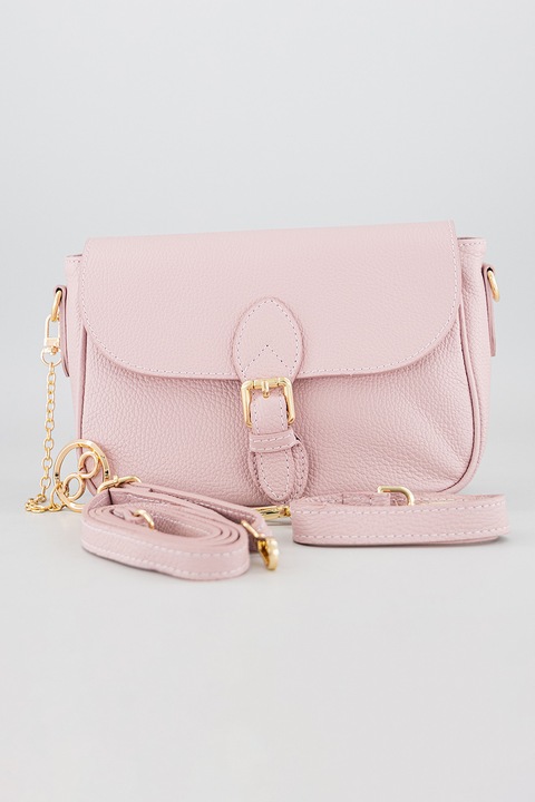 Chiara Canotti, Geanta crossbody din piele cu accesoriu logo detasabil, Lila