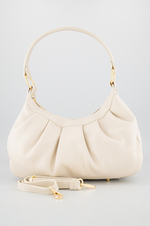 Chiara Canotti, Geanta din piele cu maner si bareta detasabila, Alb murdar