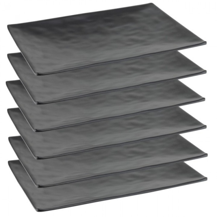 Set 6 platouri dreptunghiulare melamina SHIBUI 30x20, 5x2, 5cm