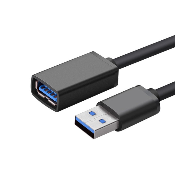 Prelungitor Cablu USB 3.0, 5m, tip tata-mama, viteze de transfer 625MB/s, negru