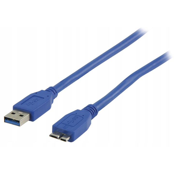 Cablu USB 3.0 A - Micro USB, 2m, NEDIS, viteza 4.8 Gb/s, conectori nichelati