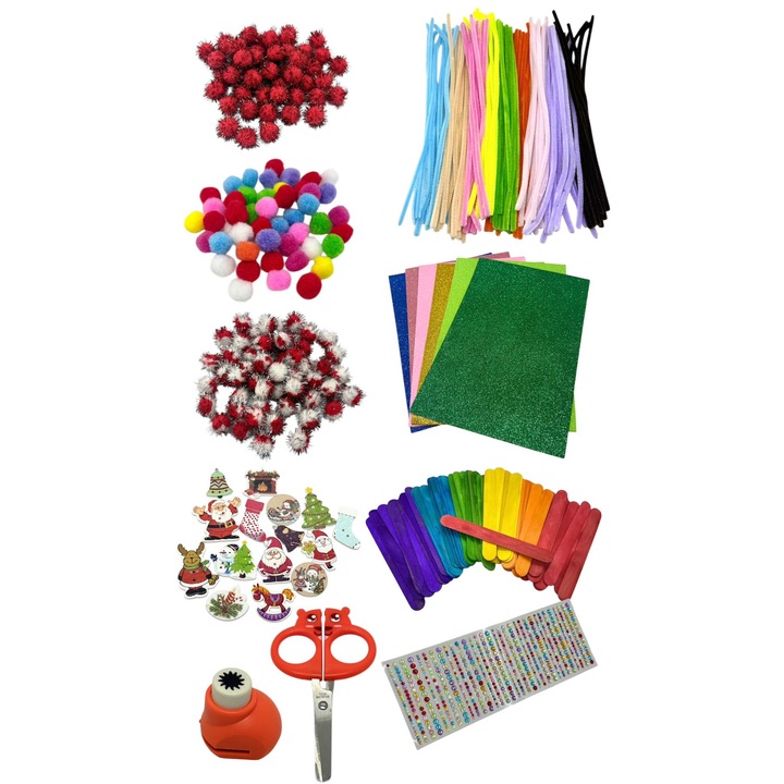 Set creativ pentru copii, 1593 piese accesorii si materiale de artizanat