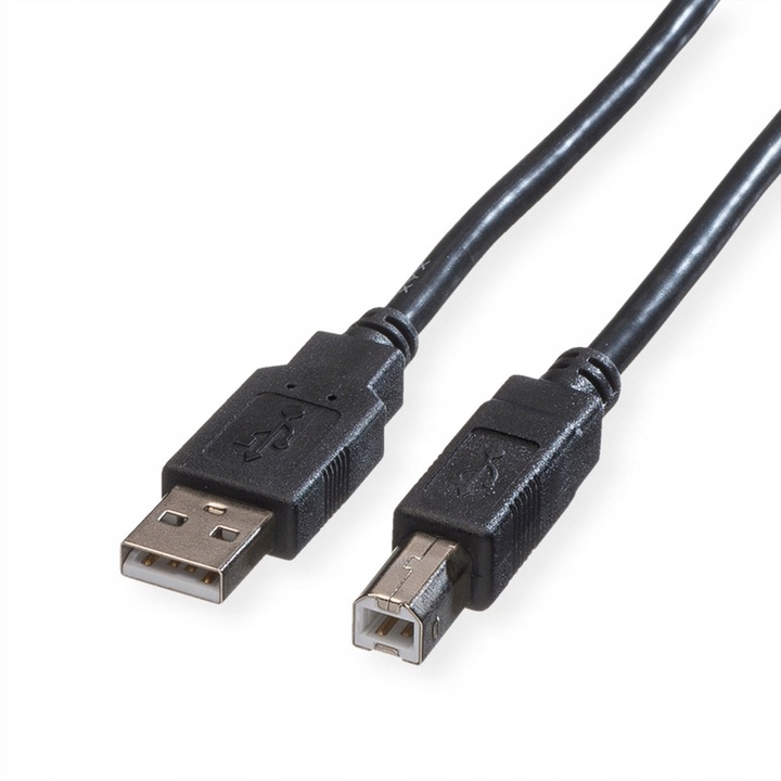 Cablu USB 2.0 A-B, Roline, 1.8m, Negru