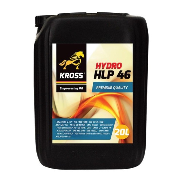 Ulei hidraulic Kross HLP 46, mineral, 20L, proprietăți extreme presiune, antispumante