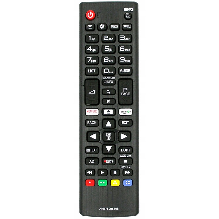 TechTell AKB75095308 univerzális távirányító, kompatibilis LG Smart TV-vel, teljes funkcionalitás, ergonomikus kialakítás