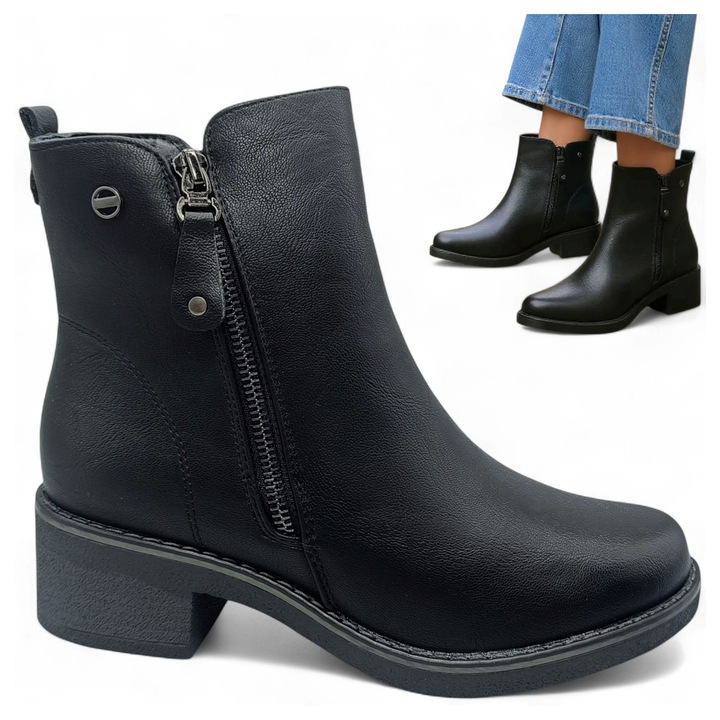 Ghete Dama, Unisoft, Imblanite, Elegante, Pana La Glezna, Negre, De Toamna, Negru