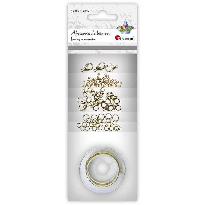 Ékszerkészítő készlet, Titanum, 94 darab, arany színű