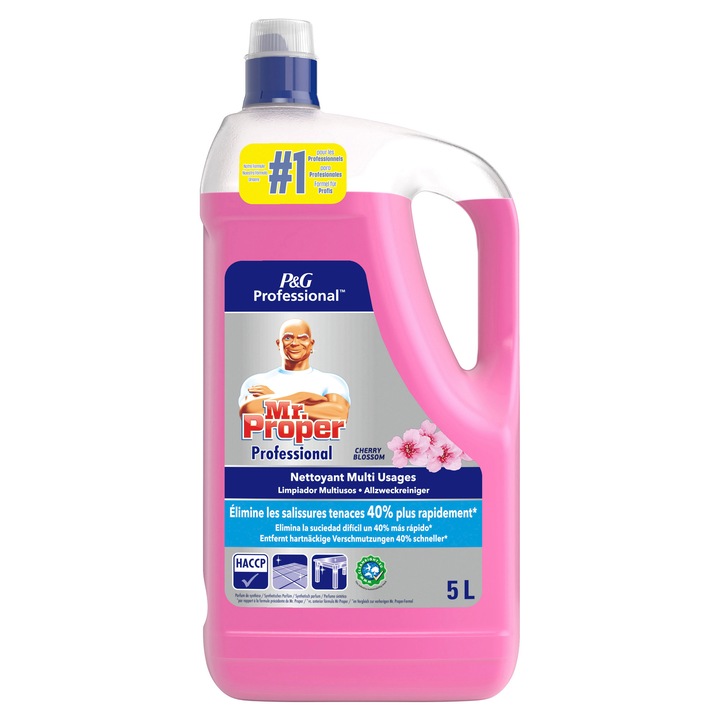 Mr. Proper Professional, detergent multifunctional, sticla de 5 l, cirese