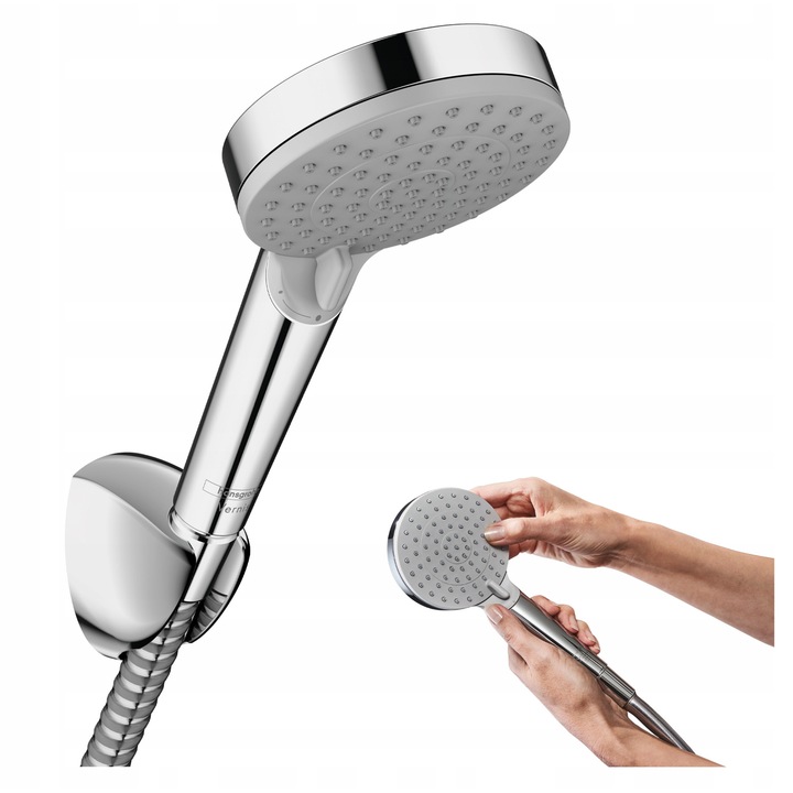 Set de dus Hansgrohe Vernis Blend Vario EcoSmart, 2 tipuri de jeturi, cromat, furtun 1.6m