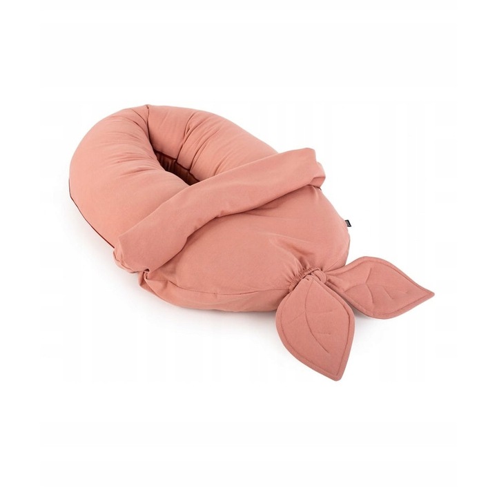 Perna multifunctionala pentru gravide Poofi Nest, bumbac organic, alb, 163x27cm