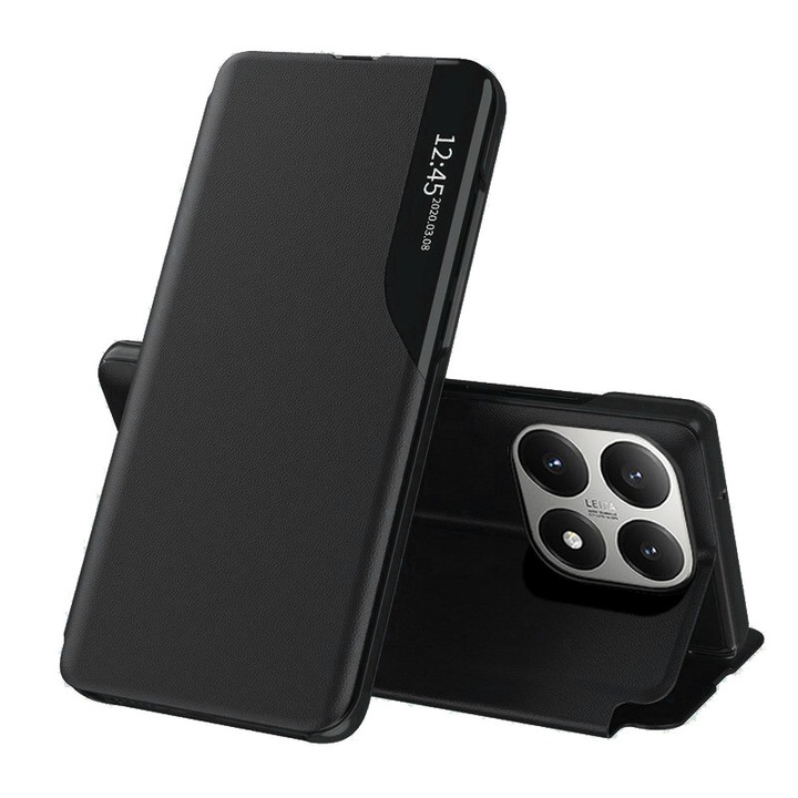 Husa pentru Xiaomi 15T tip carte, Smart View, negru