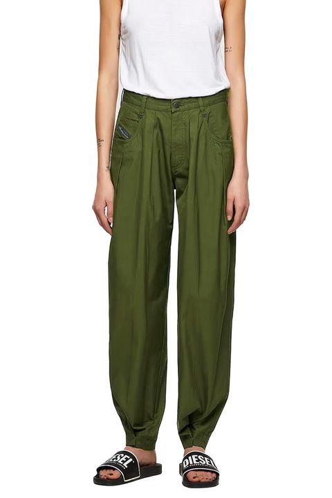 Pantaloni dama Diesel P-Jo-A Loose Fit #20013230 16121-35, Talie înaltă, Bumbac, W26, Kaki