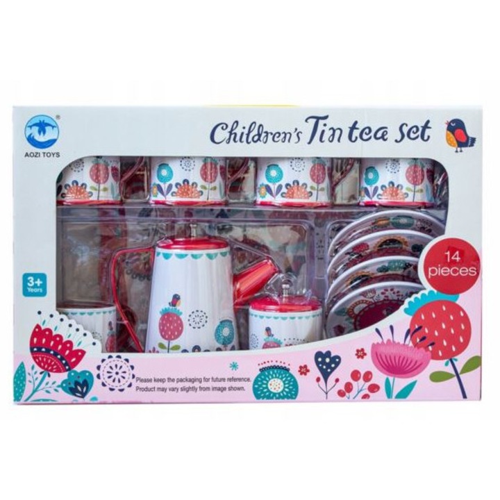 Set vesela metalica 15 piese, Askato, colorat, pentru copii 3+ ani