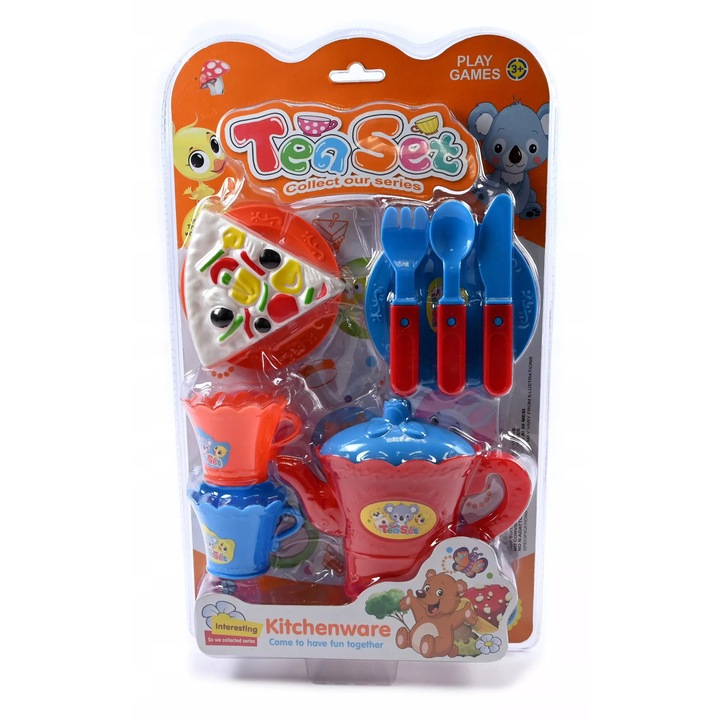 Set Bucătărie Joacă Midex, Cana și Ceainic pentru Copii, Plastic, Multicolor, 3 ani+