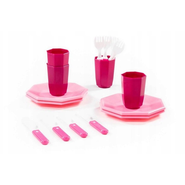 Set Veselă Copii Polesie, 16 Piese, Multicolor, Plastic