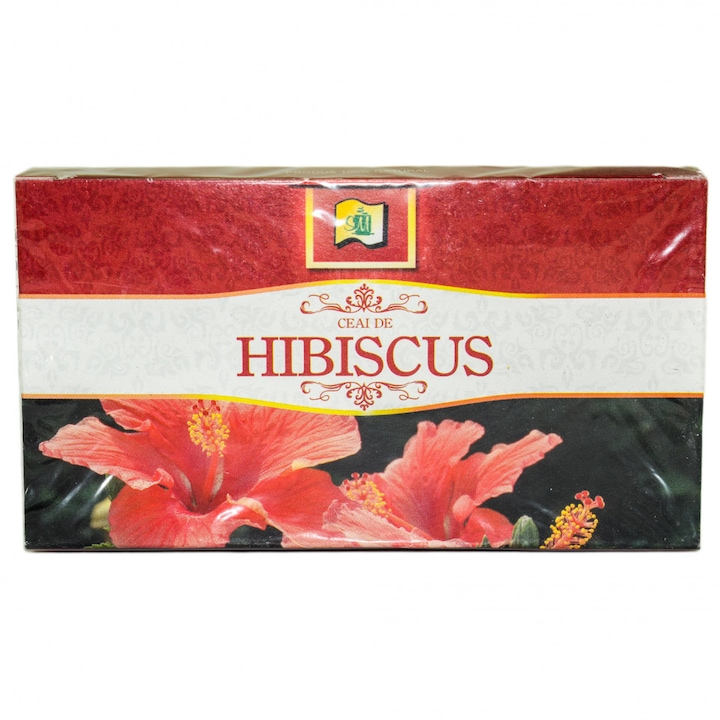 Ceai hibiscus, STEFMAR, sursă naturală de vitamina C, 20 pliculețe