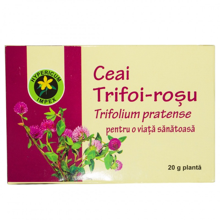 Ceai trifoi rosu 20g, Hypericum, actiune antiinfectioasa, diuretic