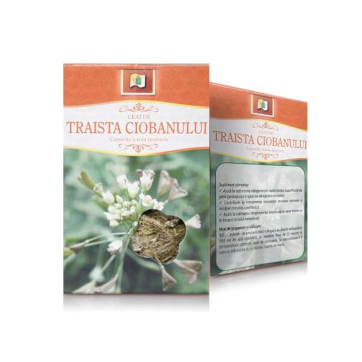 Ceai traista ciobanului, STEFMAR PRODUCTIE, 50g, pentru menținerea circulației venoase normale, cu plante medicinale