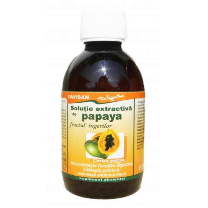 Solutie extractiva de papaya, Favisan, 200ml, hidratare profunda, elasticitate pielii