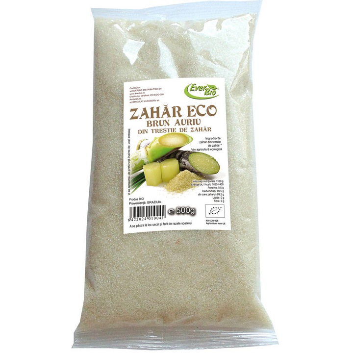 Zahar brun Auriu bio 500gr, pudra